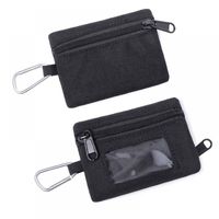 Dompet gantungan kunci Wanita Pria, dompet koin minimalis kanvas modis, tempat kartu kredit ID, kantung koin ritsleting kecil