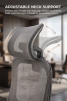 Chaise de bureau ergonomique Wanmusheng XC avec accoudoirs réglables, dossier en maille, design moderne, base en alliage d'aluminium, hauteur réglable et pivotante