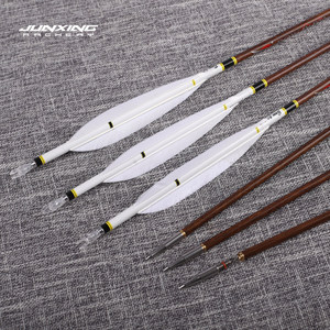 Flèche de chasse Junxing en carbone pur, classe Arch, 52 mm, avec plumes véritables et queue Bate Tail en plumes de dinde, pour arc traditionnel, modèle Beauty - Product Image 5