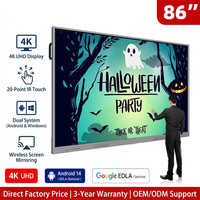 Tableau blanc interactif intelligent 4K UHD, écran tactile LCD, panneau d'affichage numérique, tableau intelligent pour l'enseignement en classe et l'éducation