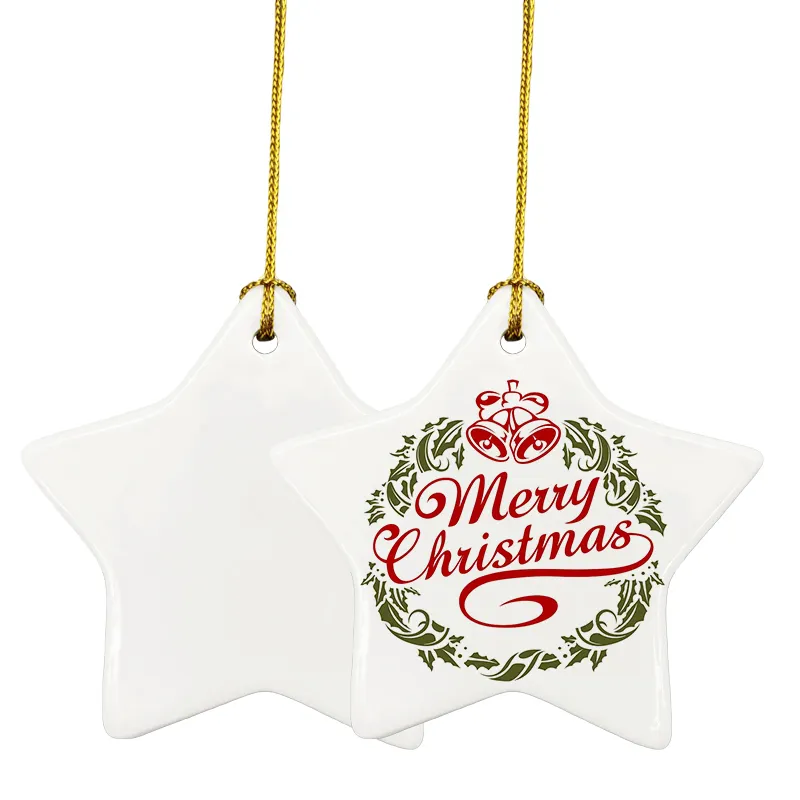 Sublimation Hard Plastics Polymer Blank Christmas Ornaments Making Supplies Pendant Polymer