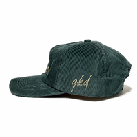 Casquette Dad Hat en velours côtelé vert avec logo personnalisé, broderie en coton doux, style vintage, réglable, unisexe, sport, hip-hop, automne, hiver, extérieur, décontractée