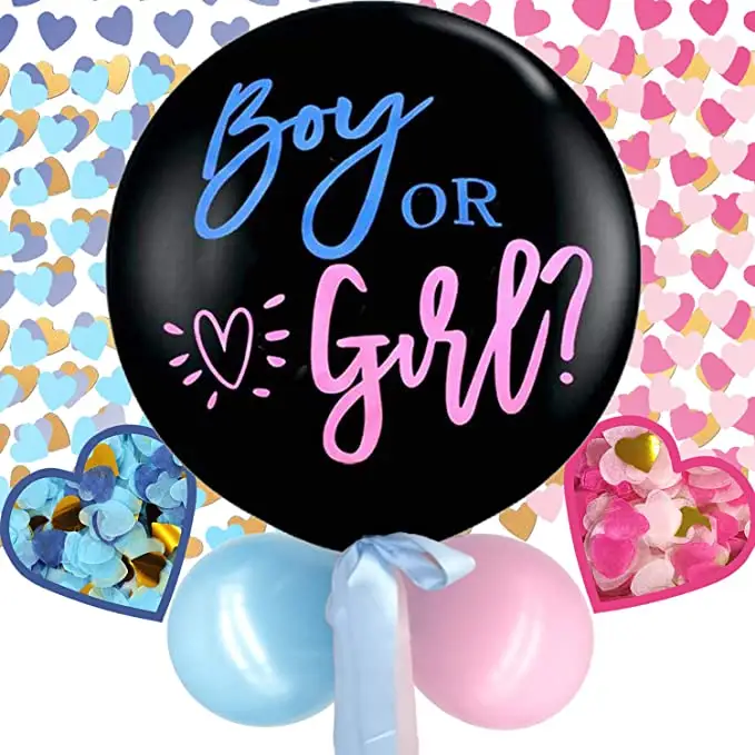 Cinsiyet reveal konfeti balon kemer garland süslemeleri seti, erkek bebek kız cinsiyet reveal parti malzemeleri o veya o parti favor