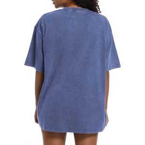 T-shirt vintage oversize pour femme, manches courtes, coton, décontracté, col rond, coupe ample, tendance - Product Image 3