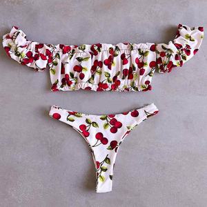 Micro-soutien-gorge personnalisé 2 pièces, antibactérien, séchage rapide, grande taille, bikini avec imprimé floral réversible pour femmes - Product Image 1