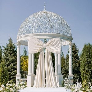 Gazebo de Hierro Forjado a Mano con Cúpula de Vidrio Teñido, Artesanía Tradicional para Jardín o <span class=keywords><strong>Finca</strong></span> Histórica - Product Image 6