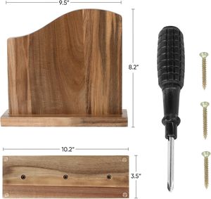 Juego de <span class=keywords><strong>cuchillos</strong></span> de madera de acacia, soporte de doble cara <span class=keywords><strong>con</strong></span> imanes fuertes, soporte magnético para <span class=keywords><strong>cuchillos</strong></span> para mostrador de cocina - Product Image 4