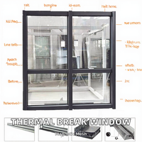 Fenêtre fixe moderne en aluminium NFRC à rupture de pont thermique, insonorisée, isolante thermiquement, double vitrage trempé, avec garantie de 5 ans