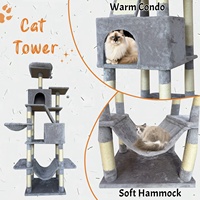 Arbre à chat de luxe multi-niveaux, moderne, grand format, du sol au plafond, avec structure d'escalade et condo pour chats d'intérieur