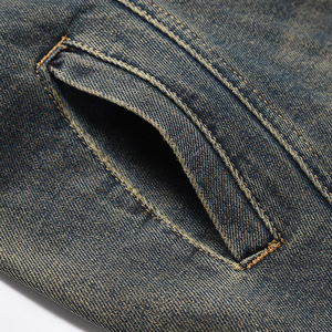 Fabricantes de ropa, pantalones vaqueros de pierna ancha de alta calidad personalizados con retazos de agujeros, pantalones vaqueros negros holgados de talla grande, pantalones vaqueros para hombre - Product Image 4