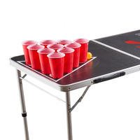 Table de bière-pong interactive pliante pour jeux d'extérieur personnalisés