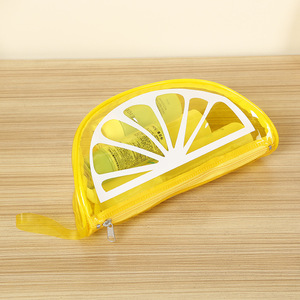 Transparent PVC Cosmetic Bag Lemon Shape <b>Makeup</b> Pouch Waterproof Zipper Storage <b>Case</b> for Travel Gift - Product Image 2