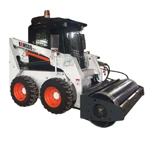 2024 New Skid chỉ đạo rung Con lăn nhỏ gọn tập tin đính kèm theo dõi Skid loader với rung con lăn