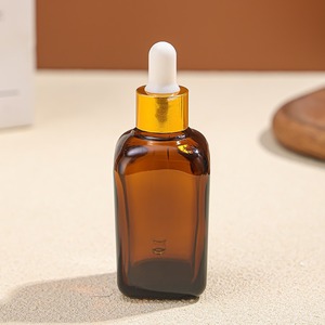 En stock – Flacon compte-gouttes carré en verre ambré brun de 10 ml, 20 ml, 30 ml, 50 ml, 100 ml pour sérum visage et huiles essentielles – En vente - Product Image 5