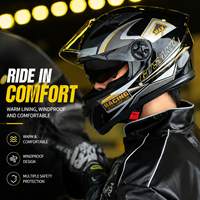 Casque de moto intégral en PP durable avec double visière, système de ventilation et coque interne en EPS pour la course et la conduite