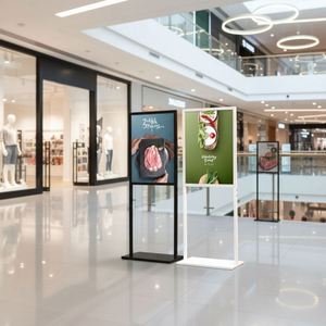 Outdoor Portable Metal H-Type <b>Frame</b> Double-Sided Modern Pavement/Sidewalk Sign Poster Stand 82x26x66cm Tension Fabric - Product Image 4