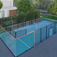 Vente chaude Super simple terrain de padel panoramique sans tube d'angle pour cour extérieure