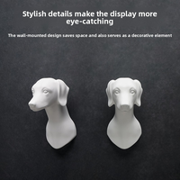 Grande sculpture de buste de chien en fibre de verre personnalisée, pour vitrine commerciale, tête d'animal à suspendre au mur, fourniture OEM en gros pour marques d'animaux de compagnie