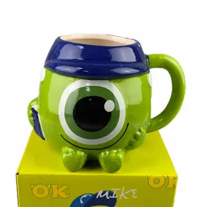 Novelty Cup Monster University Hairy Monster Three Eyes Coffee Beer Ceramic Cup Festival Gifts Funny Cups Dropshipping 1 Pcs