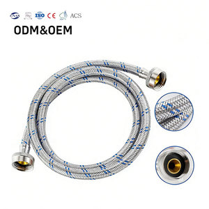 Manguera para Lavadora en Oferta, Accesorios de Plomería de 3/4 Pulgadas, Manguera Flexible de Metal Trenzado Corrugado de Acero Inoxidable - Product Image 1