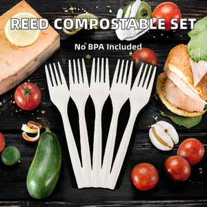 أدوات مائدة بلاستيكية قابلة للتحلل صديقة للبيئة من مادة CPLA، طقم 150 قطعة يشمل شوك وملاعق وسكاكين متينة وقوية - Product Image 2