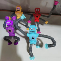 2025 vente en gros modifiable Robot Design Pop Tube jouet LED soulagement du Stress Stretch Fidget Pop ventouse jouets