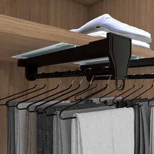 Resonance - Perchero telescópico deslizante para pantalones, solución de almacenamiento extraíble montada en la parte superior para armario empotrado - Product Image 1