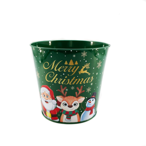 Món Quà Giáng Sinh Kim Loại Thực Phẩm Bỏng Ngô Xô <span class=keywords><strong>Tin</strong></span> Container Xử Lý Xô <span class=keywords><strong>Tin</strong></span> Có Thể Cho Bỏng Ngô Bao Bì - Product Image 1