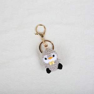 Porte-clés en peluche miniature pingouin fait main de haute qualité, crochet, doux, mignon, animal, accessoire de voiture, cadeaux pour enfants - Product Image 3