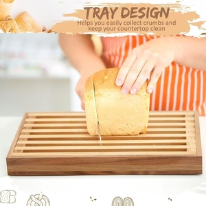 MSH en stock, vente en gros, plateau attrape-miettes en bois, planche à découper pour le pain - Product Image 6