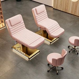 High-End Modern Electric Salon Facial Spa <b>Bed</b> with <b>LED</b> Lighting Adjustable Headrest High-Density Sponge Foldable Design - Product Image 4