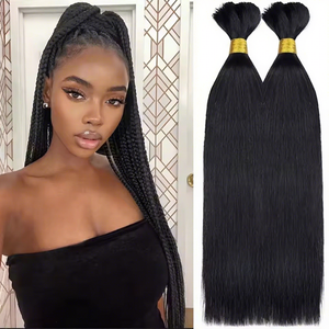 Cabello Humano Remy Brasileño al por Mayor, 100% Alineado con la Cutícula, Grado 10A, Paquetes de Cabello Virgen Crudo a Granel, Liso Sedoso de 8-30 Pulgadas - Product Image 1