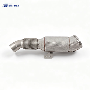 ท่อดาวน์ไปป์สแตนเลส T304 แบบไหลสูง พร้อมแผ่นกันความร้อน สำหรับ BMW B58 3.0T - Product Image 1