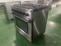 36 pouces. 5,5 Cu. Cuisinière à gaz, plaque de cuisson à 6 brûleurs avec four à convection et grill en acier inoxydable noir avec revêtement PVD anti-traces de doigts
