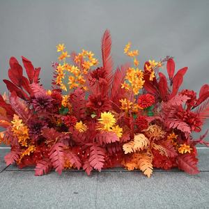 Vente en gros <span class=keywords><strong>2022</strong></span> fleur de guidage artificielle <span class=keywords><strong>rouge</strong></span> chaud pour Arrangement de salle de mariage rangée de fleurs décoratives au sol - Product Image 5