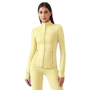 Custom Plus Size Lightweight Women Sportswear Suit Long Sleeves Zipper <b>Jacket</b> High Waist Pants Gym Fitness <b>Yoga</b> Set for Autumn - Product Image 3