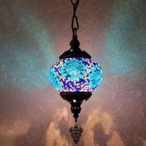 חם מכירה מחומר זכוכית מחומר יד עשה הוביל e14 טורקית פסיפס מנורת פסיפס - Product Image 5