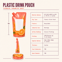 Sachets d'emballage personnalisés avec bec verseur pour jus, en aluminium alimentaire, pour liquides, vente en gros