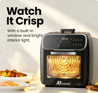 Horno Freidora de Aire Anbolife 13L con Ventanas Visibles Dobles de Gran Tamaño, Control Táctil y Función de Horneado OEM