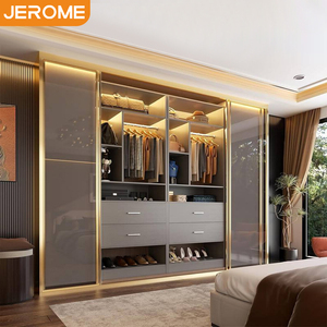 Diseño de Personalización para Toda la Casa, Muebles de Dormitorio Modernos de Lujo, <span class=keywords><strong>Armario</strong></span> Vestidor con Puerta Corredera de Vidrio Templado - Product Image 3