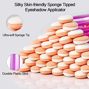 Dùng Một Lần Hai Mặt Eyeshadow Bàn Chải Miếng Bọt Biển nghiêng Hình Bầu Dục Bóng Mắt Trang Điểm Applicator, 100 Miếng (Màu Hồng) - Product Image 6