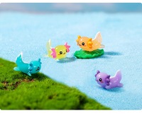 Miniatures en résine de dessins animés mignons, modèles de poissons Axolotl multicolores et porte-clés pour la décoration d'aquariums et de bacs à poissons