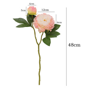 Bouquet de fleurs artificielles de pivoine Ruilisi, fleurs en soie rose foncé, décoration intérieure, accessoires de mariage - Product Image 5