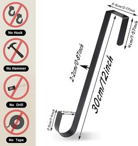 Black White Metal Single Hooks <strong>Wreath</strong> <strong>Hanger</strong> <strong>for</strong> <strong>Front</strong> <strong>Door</strong> <strong>Door</strong> Hanging Hooks Decorations - Product Image 2