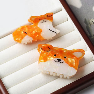 7.5cm dessin animé mignon <span class=keywords><strong>Corgi</strong></span> Haarklammer mode doux moyen acétate requin cheveux griffe tempérament personnalité cheveux accessoires - Product Image 1