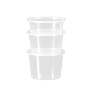 Bols à soupe jetables en plastique transparent avec couvercle, ronds, 600 ml, contenants à emporter pour pique-nique - Product Image 1