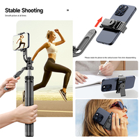 CYKE C19 Support stable à 4 pieds, perche extra longue 1810 mm, support de téléphone détachable, télécommande avec poignée rotative équilibrée