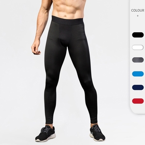 <span class=keywords><strong>Leggings</strong></span> da corsa sportivi con logo personalizzato da uomo pantaloni a compressione per allenamento Fitness in poliestere Spandex - Product Image 1