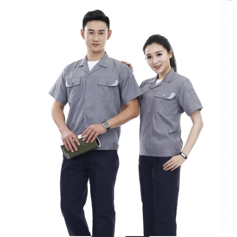 New Arrived Design Summer Thin Short Sleeve Women and Men Work Clothes Sets Work wear Jacket and Work Cargo Pants Suits