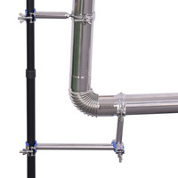 2023 nouveau support d'isolation de cheminée rétractable portable en acier inoxydable four extérieur cuisinière avec support sac de rangement